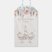 Wasserfarbe BOHO Rustikales Wald Blumenhorn Einhor Geschenkanhänger (Rückseite)