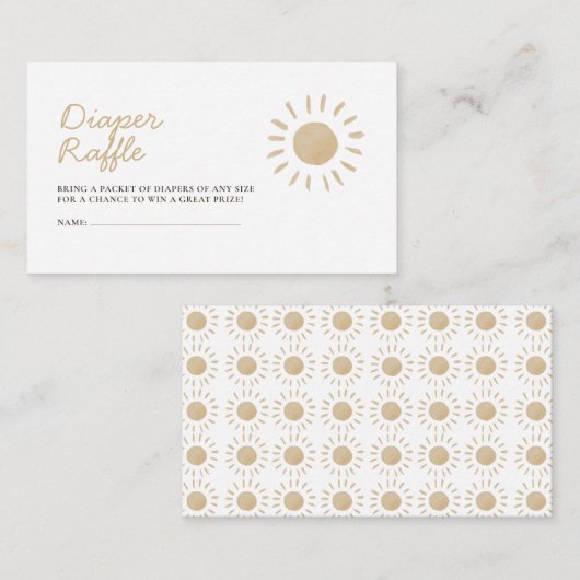 Wasserfarbe Boho Sun Babydusche Windelwanne Begleitkarte (Vorne/Hinten)