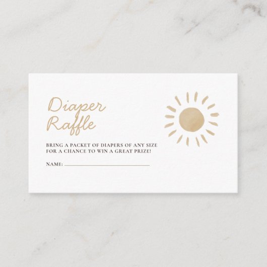 Wasserfarbe Boho Sun Babydusche Windelwanne Begleitkarte (Vorderseite)