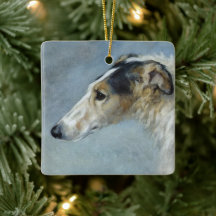 Wasserfarbe Borzoi Weihnachtsschmuck
