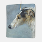 Wasserfarbe Borzoi Weihnachtsschmuck (Links)