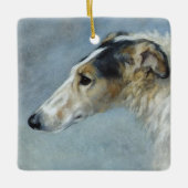 Wasserfarbe Borzoi Weihnachtsschmuck (Vorderseite)