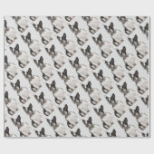 Wasserfarbe Boston Terrier Dog Tier Geschenkpapier (Flach)