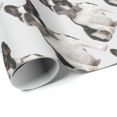 Wasserfarbe Boston Terrier Dog Tier Geschenkpapier (Rolleneckpunkt)