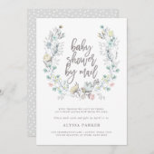 Wasserfarbe Botanische Flora| Kinderdusche per Pos Einladung (Vorne/Hinten)