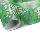 Wasserfarbe-botanische Lilie des Tales Geschenkpapier (Rolleneckpunkt)