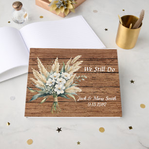 Wasserfarbe Bouquet auf Holz Vow Renewal Gästebuch