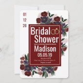 Wasserfarbe Bouquet Botany Burgund Brautparty Einladung (Vorderseite)