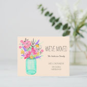 Wasserfarbe Bouquet Mason Jar Blume, die wir beweg Postkarte (Stehend Vorderseite)