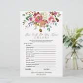 Wasserfarbe Bouquet "Was ist in deiner Tasche" Spi (Stehend Vorderseite)