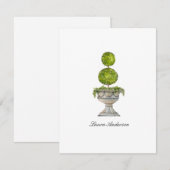 Wasserfarbe Boxwood Topiary Wohnung Danke Karte (Vorne/Hinten)