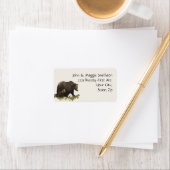 Wasserfarbe Brauner Bär Art Adressaufkleber (Insitu)