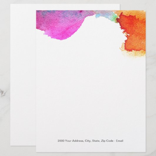 Wasserfarbe Briefkopf (Vorne/Hinten)