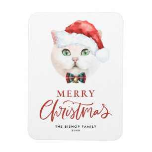 Wasserfarbe British Kurzfristige Katze Weihnachten Magnet