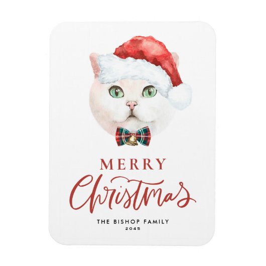 Wasserfarbe British Kurzfristige Katze Weihnachten Magnet (Vertikal)