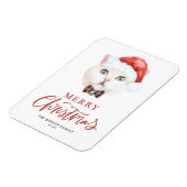 Wasserfarbe British Kurzfristige Katze Weihnachten Magnet (Linke Seite)