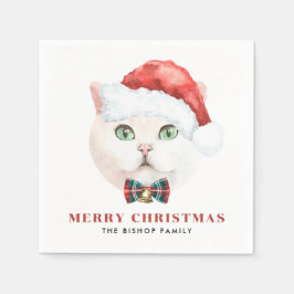 Wasserfarbe British Kurzfristige Katze Weihnachten Serviette