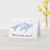 Wasserfarbe-Buckel-Wal "hallo dort" kardieren Karte (Gelbe Blume)