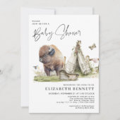 Wasserfarbe Buffalo Bison Baby Dusche (Vorderseite)