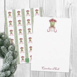 Wasserfarbe Burgund Amaryllis Personalisiert Dankeskarte