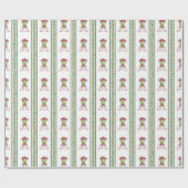 Wasserfarbe Burgund Amaryllis & Topiary Weihnachte Geschenkpapier (Flach)