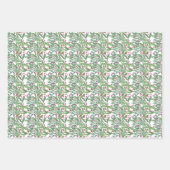 Wasserfarbe Burgund Amaryllis & Topiary Weihnachte Geschenkpapier Set (Vorderseite 2)