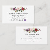 Wasserfarbe Burgund Pink Blume Beruflich Treuekarte (Vorne/Hinten)