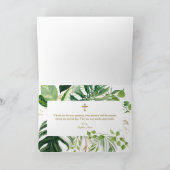 Wasserfarbe Burgund Saffron Blume Gold Taufe Dankeskarte (Innenseite)