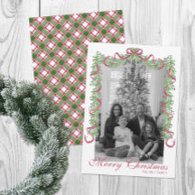 Wasserfarbe Burgund Weihnachtsgarland Foto