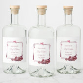 Wasserfarbe Burgund Wilde Beeren Alkoholflaschenetikett (Flaschen)