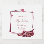 Wasserfarbe Burgund Wilde Beeren Alkoholflaschenetikett (Einzelnes Label)