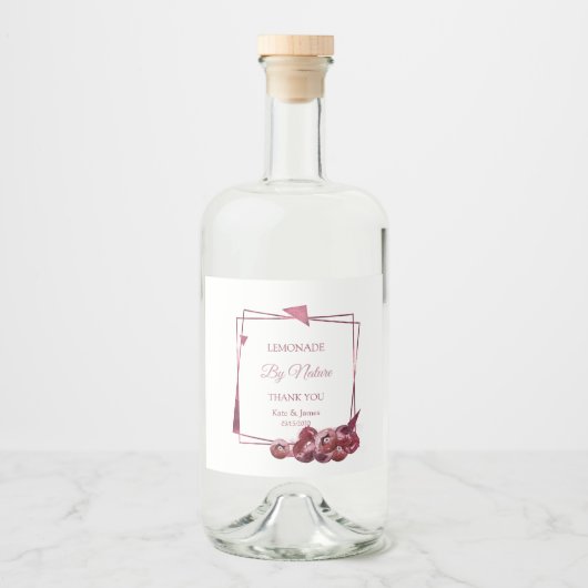 Wasserfarbe Burgund Wilde Beeren Alkoholflaschenetikett (Vorderseite)