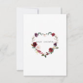 Wasserfarbe Burgundy Blush Blume Kinderdusche Einladung (Rückseite)