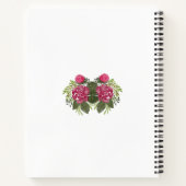 Wasserfarbe Burgundy Floral Geometric Notebook Notizblock (Rückseite)