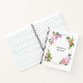 Wasserfarbe Burgundy Floral Geometric Notebook Notizblock (Innenseite)