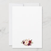 Wasserfarbe Burgundy Glitzer Babydusche Einladung (Rückseite)