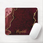 Wasserfarbe Burgundy Gold Marble Agate Geode Mousepad (Mit Mouse)
