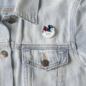 Wasserfarbe Burgundy Navy Blume Kinderdusche Button (Beispiel)