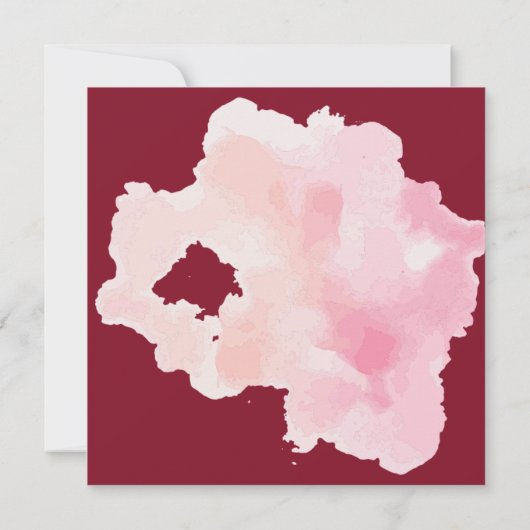 Wasserfarbe Burgundy Rosa Blütenrosa Blumenzehen Einladung (Rückseite)