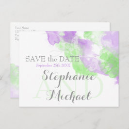 Wasserfarbe Butterfly Matcha Lilac SavetheDate Ankündigungspostkarte
