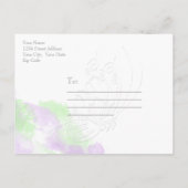 Wasserfarbe Butterfly Matcha Lilac SavetheDate Ankündigungspostkarte (Rückseite)