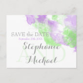 Wasserfarbe Butterfly Matcha Lilac SavetheDate Ankündigungspostkarte (Vorderseite)