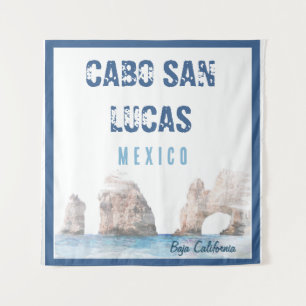 Wasserfarbe Cabo San Lucas Mexiko Arte Vintag Wandteppich