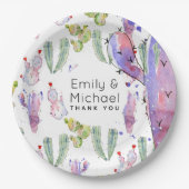 Wasserfarbe Cacti Fiesta Personalisiert Pappteller (Vorderseite)