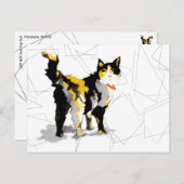 Wasserfarbe Calico Kat Geometrische Formen Postkarte (Vorne/Hinten)