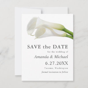 Wasserfarbe Calla Lilies Save the Date mit Foto
