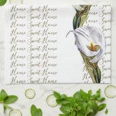 Wasserfarbe Calla Lily Zuhause Sweet Zuhause Custo Geschirrtuch (Gefaltet)