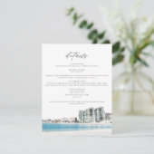 Wasserfarbe Cancun Beach Hochzeitskarte Einladung (Stehend Vorderseite)