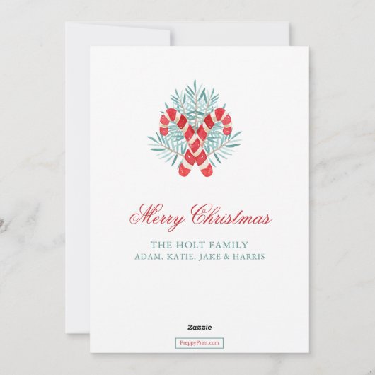 Wasserfarbe Candy Cane Garland Weihnachten (Rückseite)