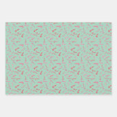 Wasserfarbe Candy Cane Weihnachten Geschenkpapier Set (Vorderseite 2)
